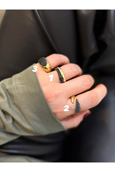 Finery by Nerrs Model 2, Black Zircon Stone Ring (Non-Numbered, Adjustable)