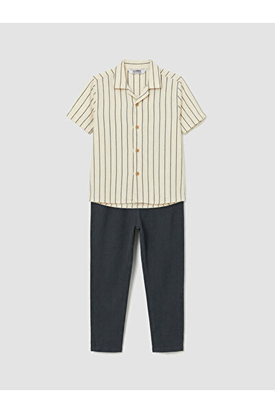 LC Waikiki I Short-Sleeved Striped Boys' Shirt and Trousers from Freezen Store