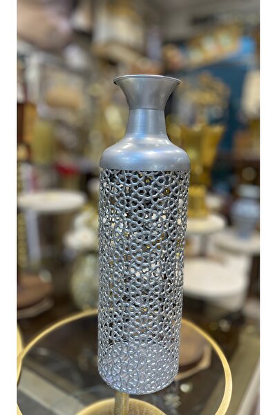 HomeNew Luxury metal decorative vase - modern "mesh" design in silver, height...