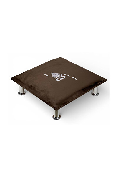 ALBADER Small Blot Table 60×60 cm with Built-in Bells Floor Card Table for Bl...