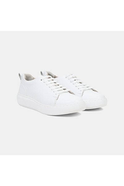 Desa Kadın Beyaz Bağcıklı Deri Sneaker