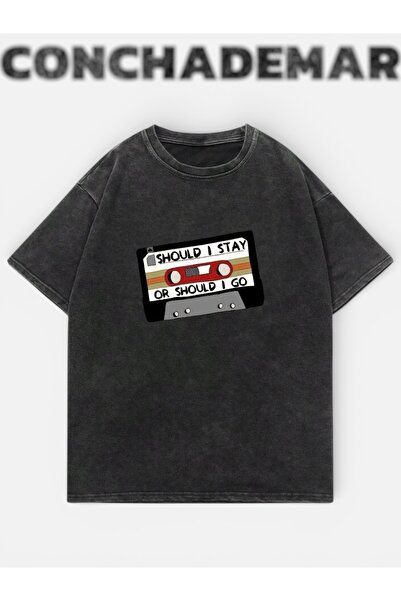 Vordevia Stranger Things Printed Washable Oversize T-Shirt Unisex Vintage Com...