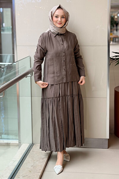 Ceremony Cebi Baskılı Eteği Kraşlı Takım