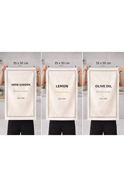Piloji 3-Piece Vintage Kitchen Towel Set 35X50 cm – Vintage Poster Design Dec...