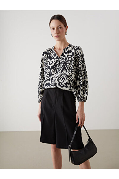 LC Waikiki Rmz Gi̇yi̇m Farkiyla Kaçık Roba Collar Embroidered Women's Blouse