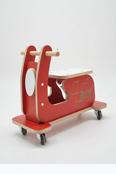 Muall Collection Ahşap Oyuncak Motor -Tekerlekli- Çocuklar İçin Eğitici- 1+ Y...