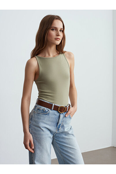 Dilvin 21048 Halter Neck Top-Çağla