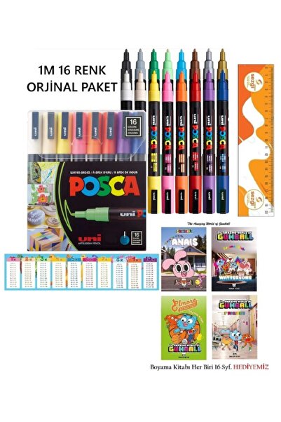 POSCA Uni Pc-1M (0.7 mm Fine Tip) Main and Pastel Colors 16-Piece and 4-Piece...