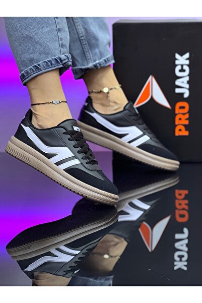 Projack SİYAH BEYAZ ORTOPEDİK GÜNLÜK KADIN SENAKER AYAKKABI