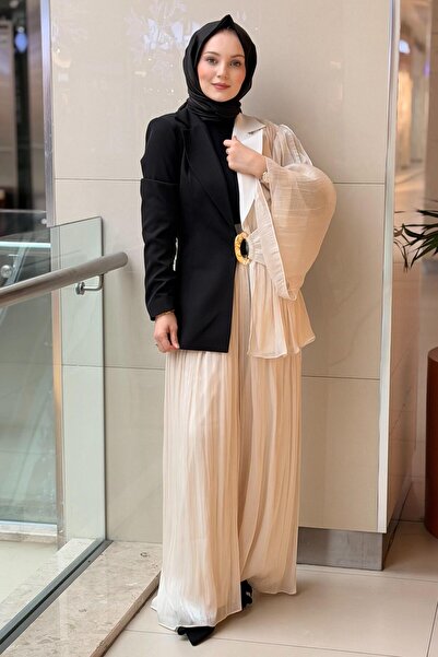 MİANOTTE Toka Detaylı Şifon Kombinli Ceket Pantolon Takım