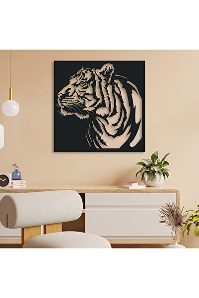 SSCNC 53 🐅 SSCNC Kaplan Figürlü MDF Duvar Tablosu – 40x40 cm