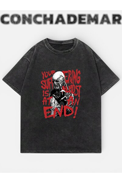 Vordevia Stranger Things Printed Washable Oversize T-Shirt Unisex Vintage Com...