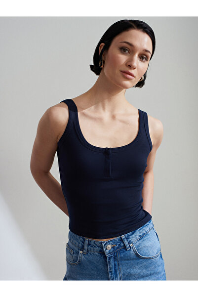 Dilvin 21096 Strap Top-Navy Blue