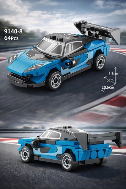 Oyunsal Çek Bırak McLaren Yarış Arabası Yapı Blokları– 64 Parça – Mini Spor A...