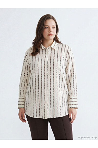 LC Waikiki Rmz Gi̇yi̇m Farkiyla Embroidered Women's Shirt Tunic