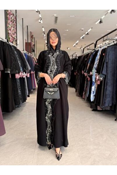 GENRAL Abaya D 864 - Ceramic fabric with a collar and half-wide sleeves