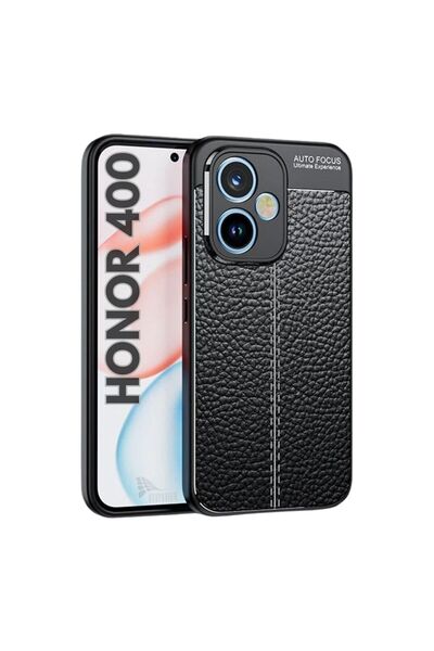 HANPORIUM Honor 400 Compatible Silicone Case with Leather Pattern, Camera Pro...