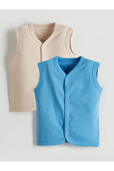 LC Waikiki Rmz Gi̇yi̇m Farkiyla V Dikim Baby Boy Vest 2-Pack