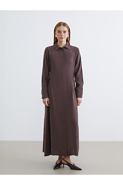 LC Waikiki Rmz Gi̇yi̇m Farkiyla Tie-Waist Modal Blend Shirt Dress