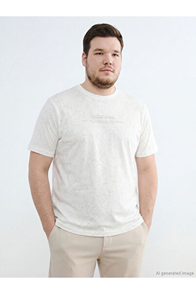 LC Waikiki Rmz Gi̇yi̇m Farkiyla Zero Roba Collar Printed Men's T-Shirt