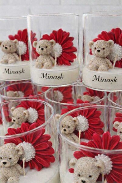 minaşkcandle Keepsake Doğal Soya Mum Kapaklı Kavanoz Ayı Papatya / Kokulu