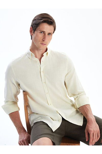 LC Waikiki Slim Fit Long Sleeve Dobby Men's Shirt