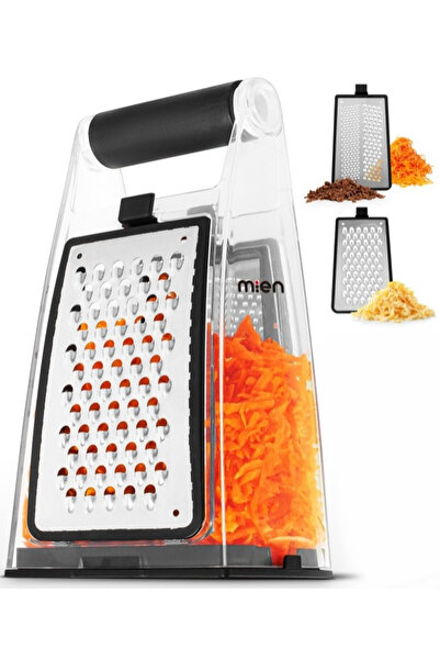 welcomein Hazneli 3 Yüzlü Rende Seti – Paslanmaz Çelik Bıçaklı, Çok Amaçlı Se...