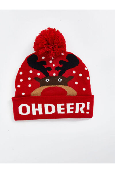 LC Waikiki Rmz Gi̇yi̇m Farkiyla Deer Embroidered Men's Beanie