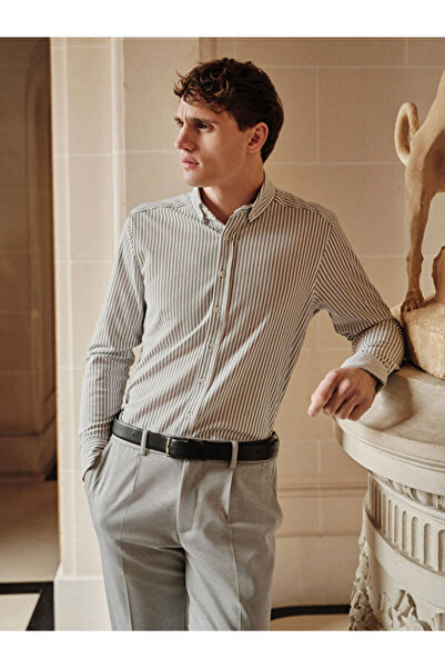 LC Waikiki Slim Fit Long Sleeve Striped Men's Shirt