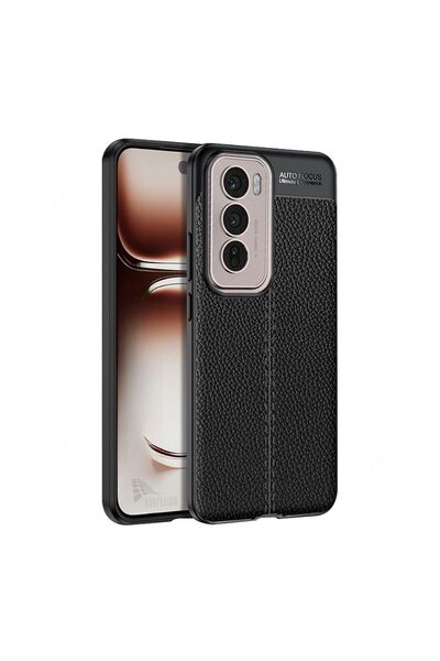 HANPORIUM Oppo Reno 12 Compatible Silicone Case Leather Patterned Shock Absor...