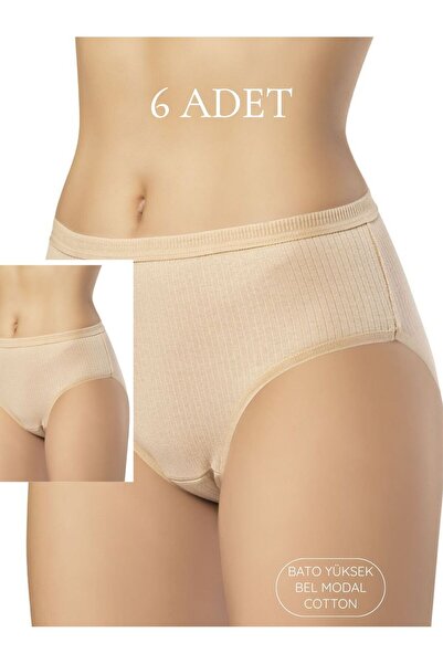 SEBURAM COLLECTION Cotton Cotton Breathable Ribbed Bato High Waist Panties 6 ...