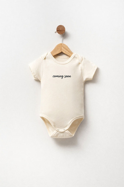sunbabyhome 100% Cotton Baby Bodysuit - Coming Soon - Baby Bodysuit Badi - Written Bodysuit