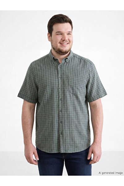 LC Waikiki Ανδρικό καρό πουκάμισο σε κανονική εφαρμογή, πράσινο, από το κατάσ...