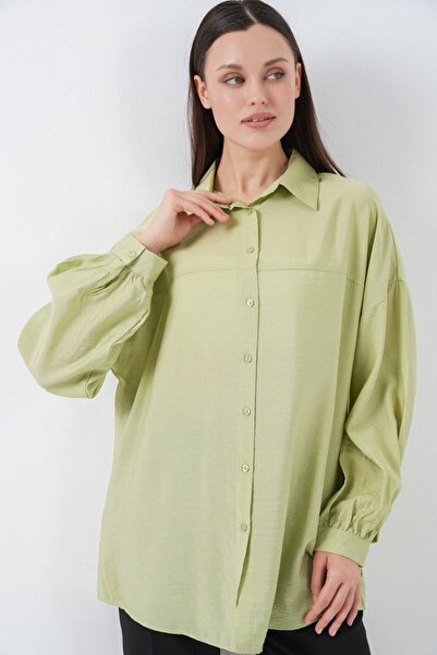 COjans Long Oversize Shirt 5965 - E.Green