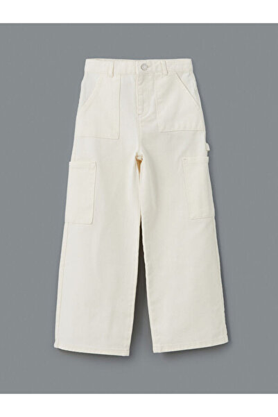 LC Waikiki Pantaloni din denim pentru fete cu picior larg, Sparkly Choices, d...
