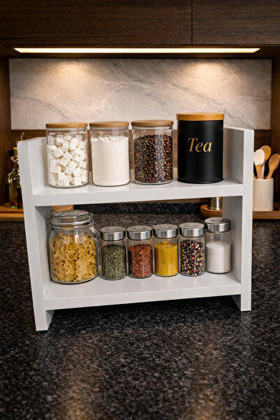 KENHOME 2 RAFLI ÇOK AMAÇLI TEZGAH ÜSTÜ DÜZENLEYİCİ - BAHARATLİK