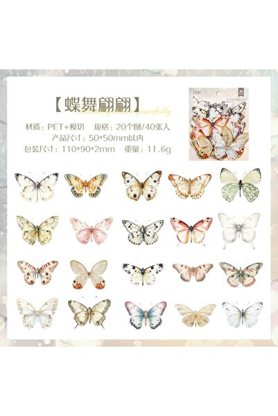 İthal P8-40 komada leptir PET nalepnica