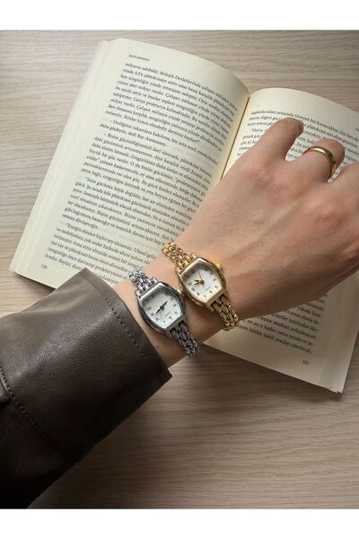 rubsey Öztel Vintage Minimalist Metal Cord Vintage Women's Wristwatch Silver Small