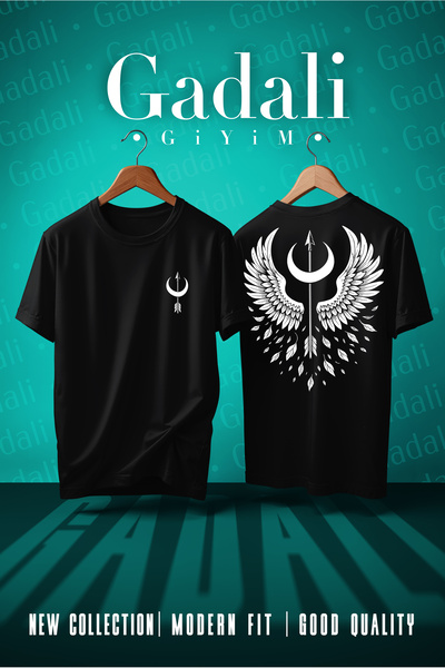 Gadali Unisex Flying Arrow Printed T-Shirt Inside a Crescent