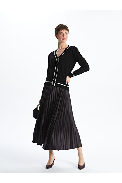 LC Waikiki Rmz Gi̇yi̇m Farkiyla Women's Satin Pleated Skirt with Waist Cord