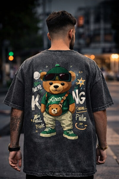 FREAK T-SHIRT Μαύρο Oversize Unisex T-Shirt με στάμπα, Vintage, που πλένεται