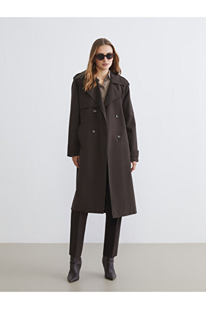 LC Waikiki Rmz Gi̇yi̇m Farkiyla Double-Breasted Roba Collar Women's Trench Coat