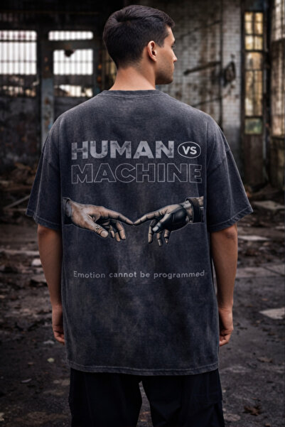 FREAK T-SHIRT Μαύρο Oversize Unisex T-Shirt με στάμπα, Vintage, που πλένεται