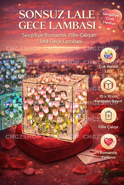 CNGZSHOP Sonsuz Lale Gece Lambası Aynalı 3D Küre – Sevgiliye Özel Dekoratif L...