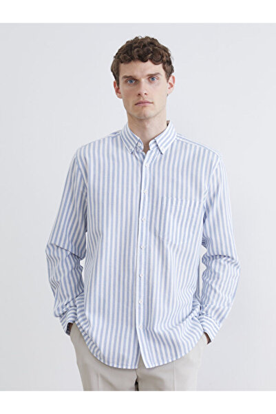 LC Waikiki Rmz Gi̇yi̇m Farkiyla Standard Fit Striped Men's Shirt