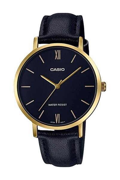Casio ساعة يد Enticer موديل LT-01GL-1BUDF - مقاس 34 مم - لون أسود للنساء