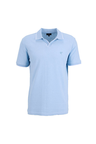 Fabrika Jakarlı Açık Mavi Erkek Polo T-Shirt SERIUS NB