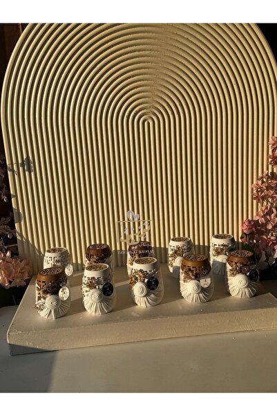 NO BRAND درزن توزيعات زواج مباخر ملكية فاخرة (12 حبة) بالاسم حسب الطلب