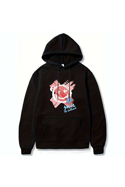 COZYWEAR سويت شيرت أسود كبير الحجم للجنسين مع قلنسوة، مطبوع بجودة عالية، مريح...