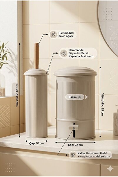 RİVO HOME DECOR Galvaniz 2 li Banyo Seti